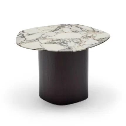 Lola Side Table Walnut Tempest Marble