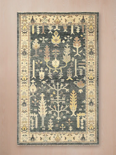 Midnight Garden Hand-knotted Wool Rug