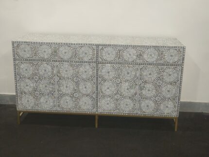 Grey Mother-of-Pearl Sideboard | Handcrafted Luxury Furniture